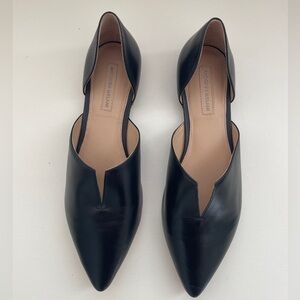 Antonio Melani Black Leather Flats